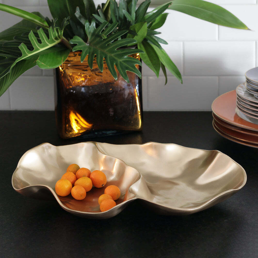 Sierra Modern Onyx Double Dip Bowl - Gold by Beatriz Ball 3