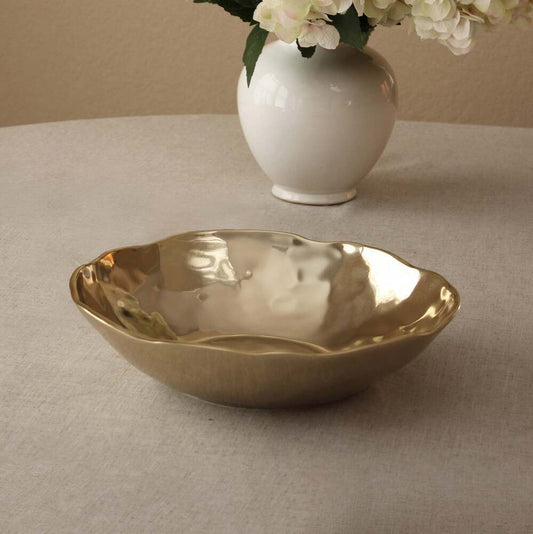 Sierra Modern Organic Large Bowl - Shiny Gold by Beatriz Ball 