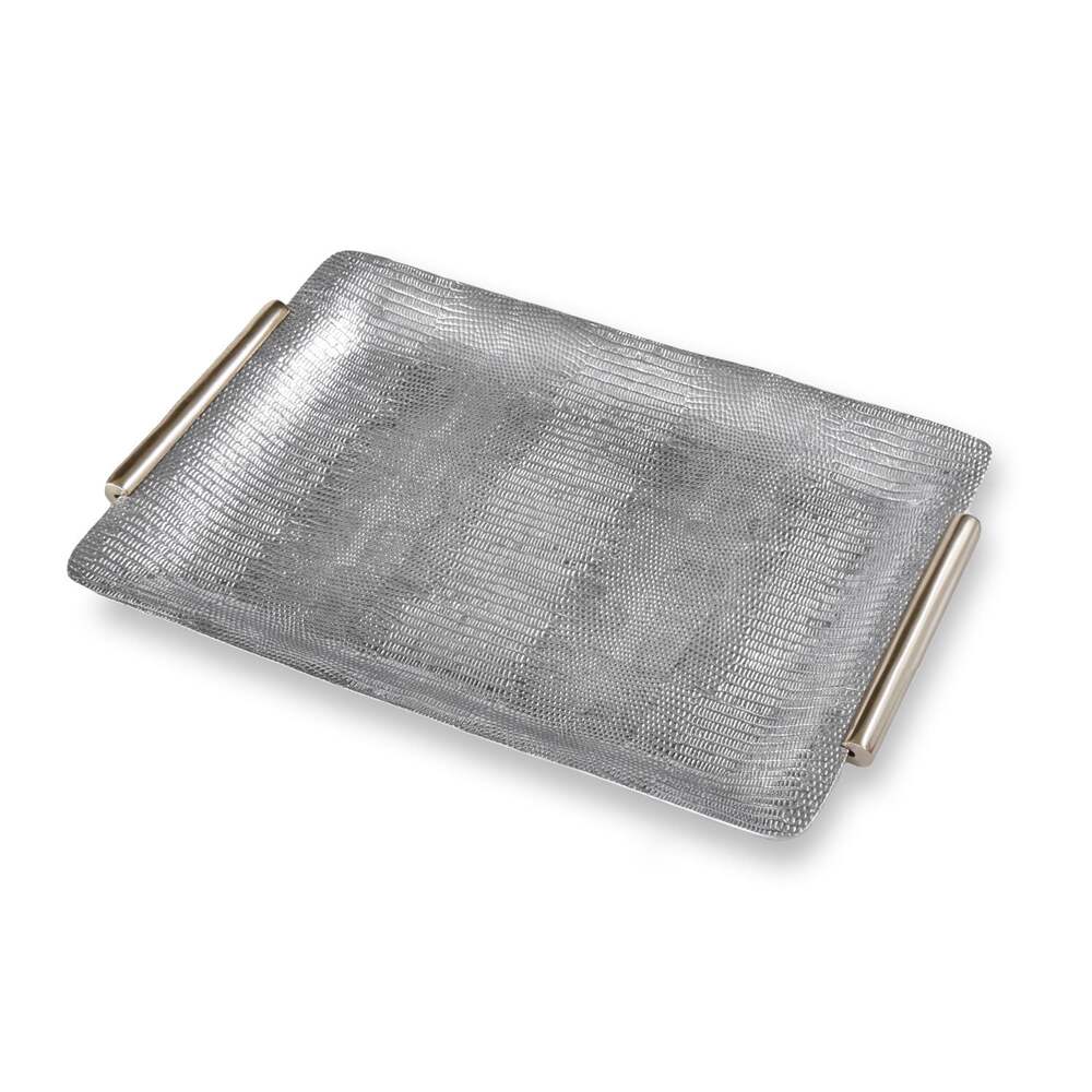 Sierra Modern Python Medium Tray with Handles - Gunmetal & Gold by Beatriz Ball 1