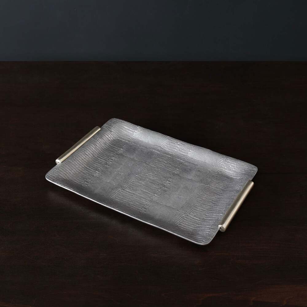 Sierra Modern Python Medium Tray with Handles - Gunmetal & Gold by Beatriz Ball 3