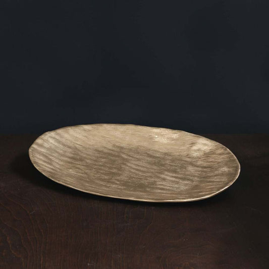 Sierra Modern Strie Brooklyn Medium Oval Platter - Gold by Beatriz Ball 