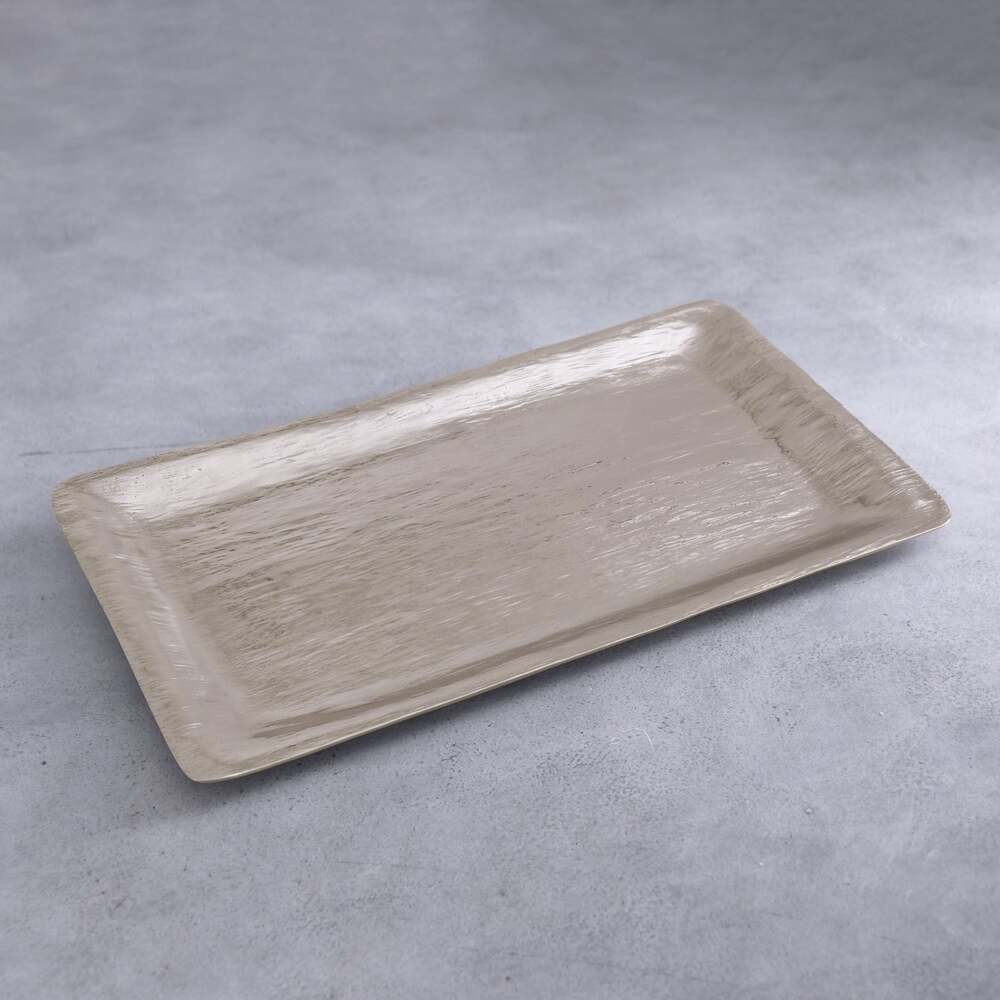 Sierra Modern Strie Long Rectangular Tray - Gold by Beatriz Ball 