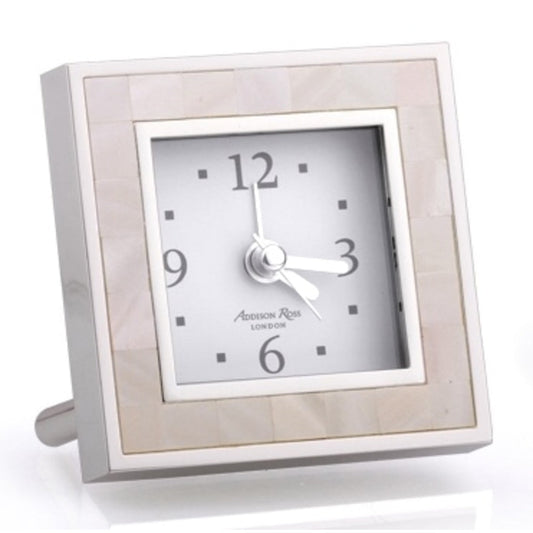 Silver Pave Square Alarm Clock by Addison Ross