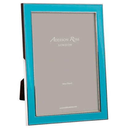 Silver Trim Aqua Blue Enamel Picture Frame 15mm by Addison Ross