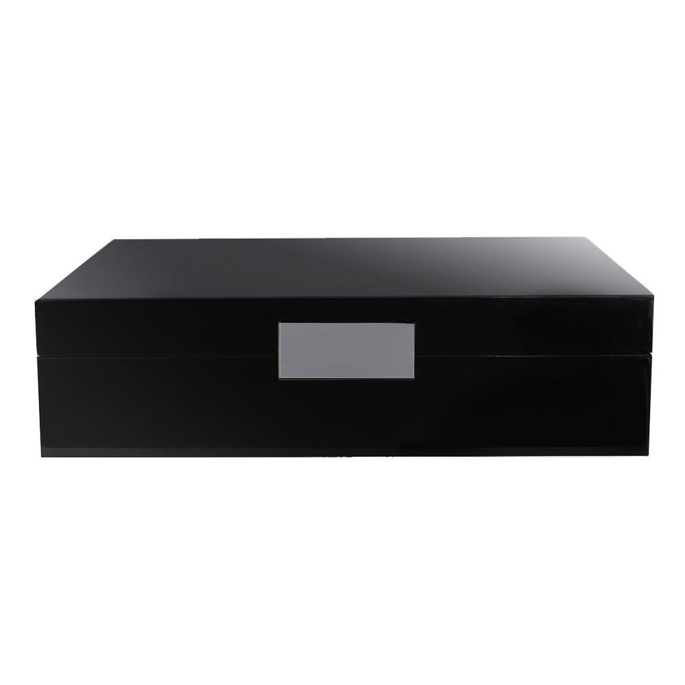 Silver Trim Black Storage Box 8"x11" by Addison Ross Additional Image-2