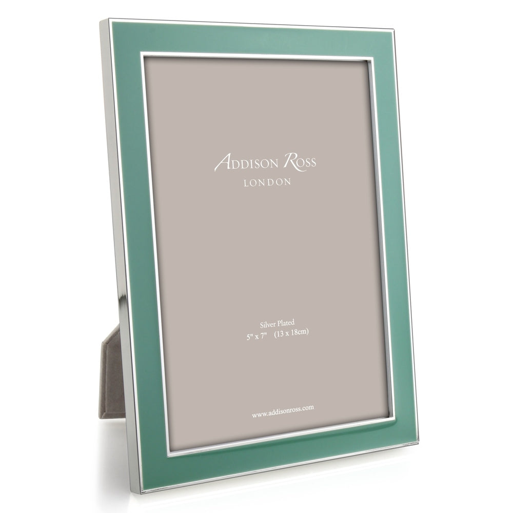 Silver Trim Duck Egg Enamel Picture Frame 15mm by Addison Ross