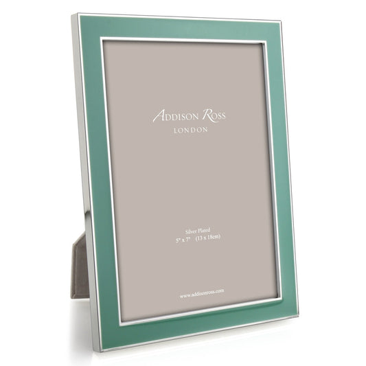 Silver Trim Duck Egg Enamel Picture Frame 15mm by Addison Ross