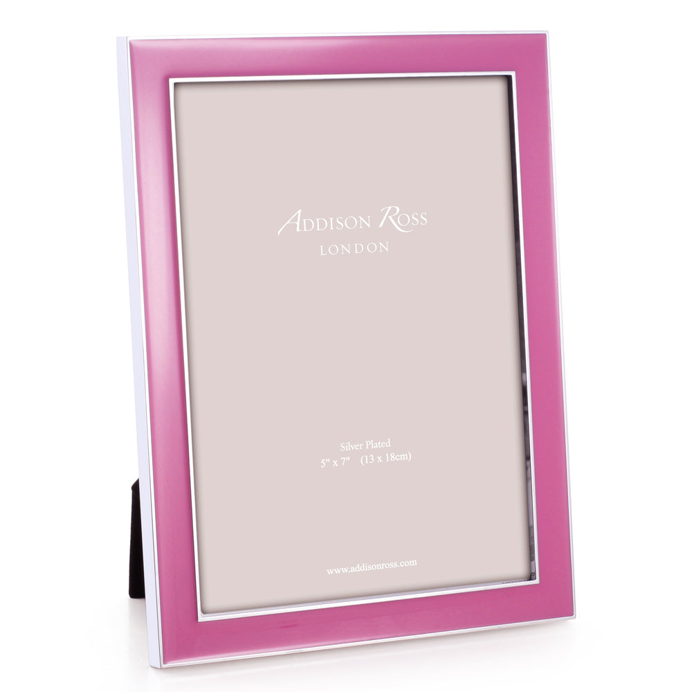 Silver Trim Electric Pink Enamel Picture Frame 15mm by Addison Ross