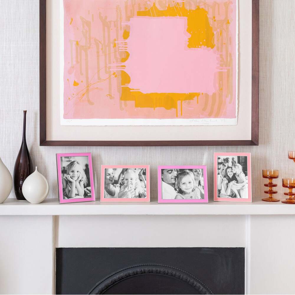 Silver Trim Electric Pink Enamel Picture Frame 15mm by Addison Ross Additional Image-4