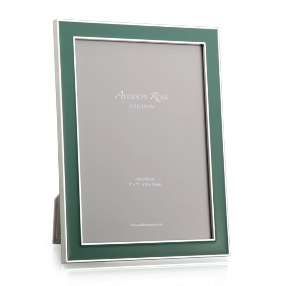 Silver Trim Fern Green Enamel Picture Frame 15mm by Addison Ross