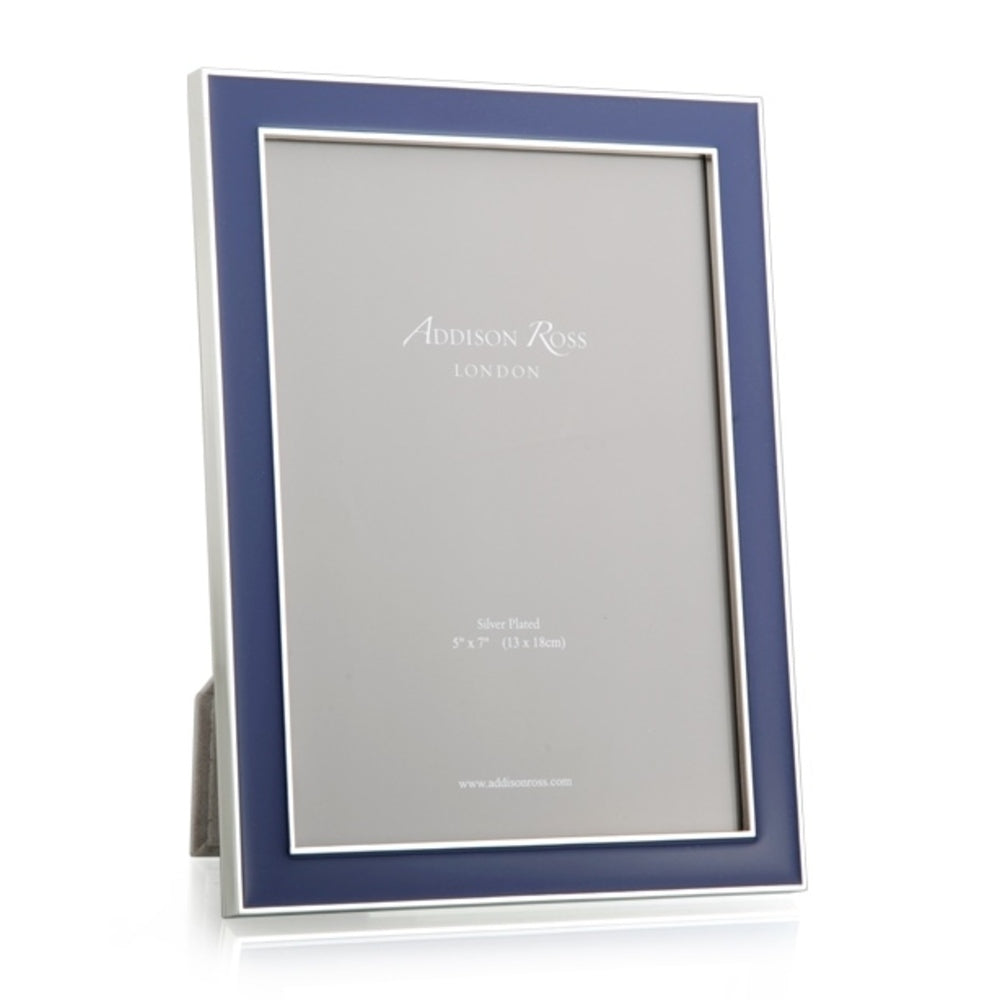 Silver Trim Navy Blue Enamel Picture Frame 15mm by Addison Ross