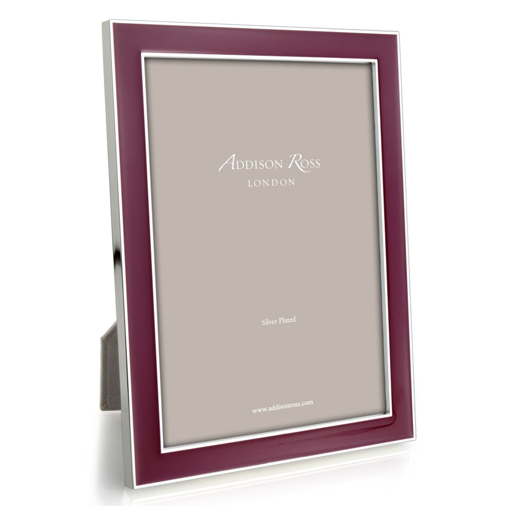 Silver Trim Plum Enamel Picture Frame 15mm by Addison Ross