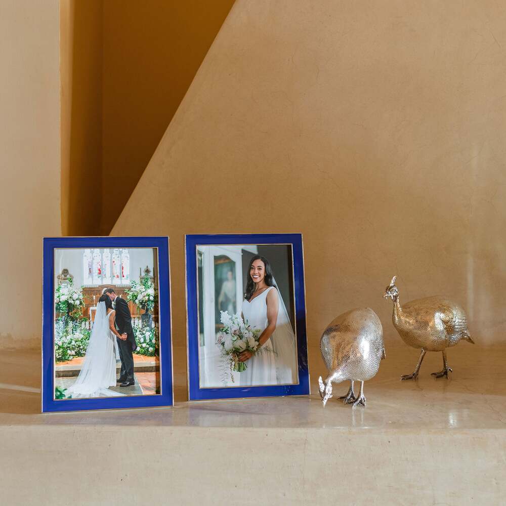 Silver Trim Royal Blue Enamel Picture Frame 15mm by Addison Ross Additional Image-3