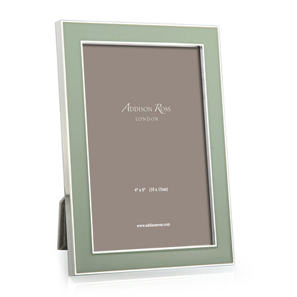 Silver Trim Sage Green Enamel Picture Frame 15mm by Addison Ross