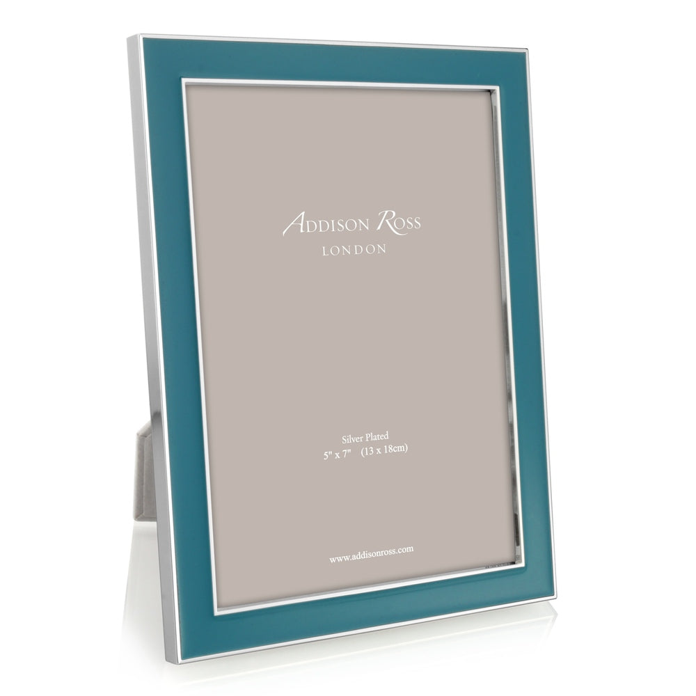 Silver Trim Teal Enamel Picture Frame 15mm by Addison Ross