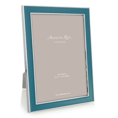 Silver Trim Teal Enamel Picture Frame 15mm by Addison Ross