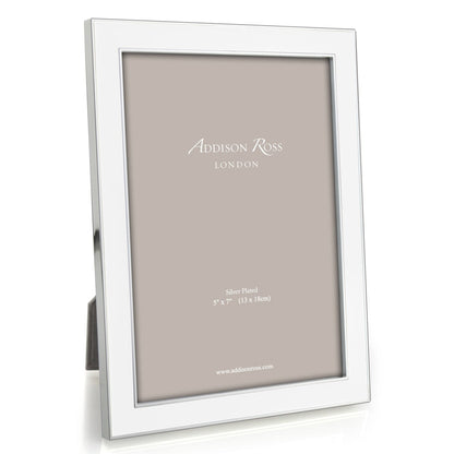 Silver Trim White Enamel Picture Frame 15mm by Addison Ross