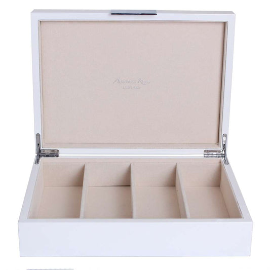 Silver Trim White Glasses Box 8"x11" by Addison Ross