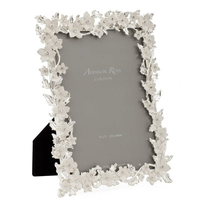 Silver & White Flower Frame by Addison Ross