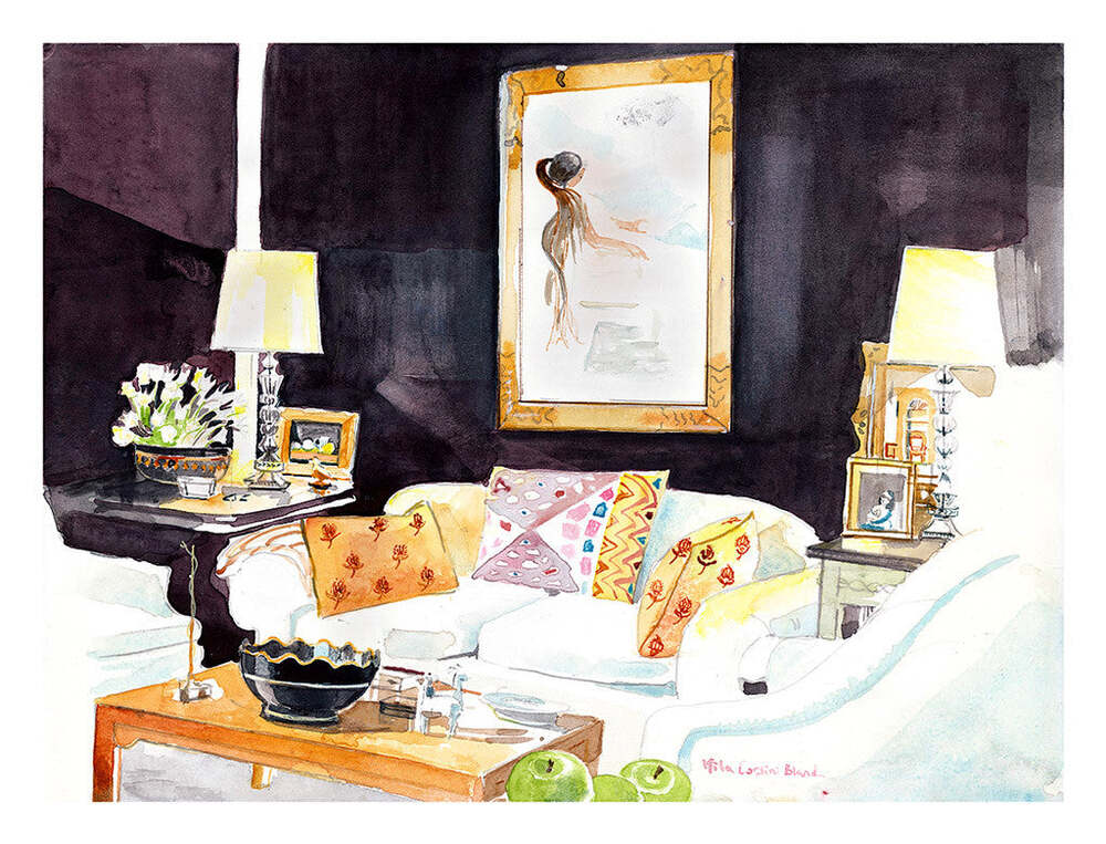 Sister Parish's Living Room - Mita Corsini Bland by Tiger Flower Studio Additional Image -