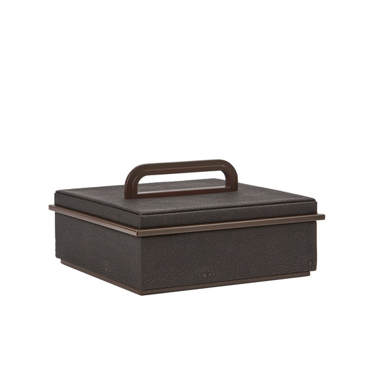 Small Anthracite Faux Shagreen Box by Addison Ross