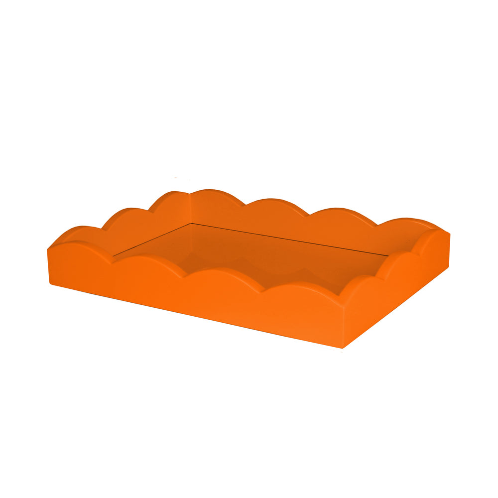 Small Orange Scalloped Edge Tray 11"x8" by Addison Ross