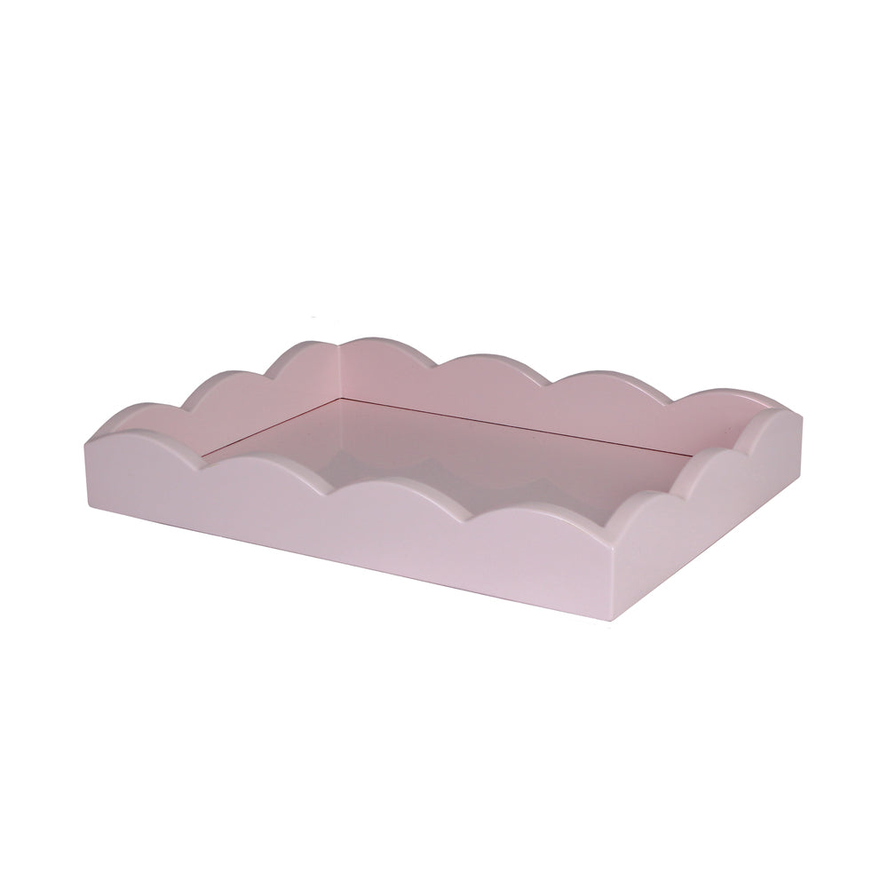 Small Pale Pink Scalloped Edge Tray 11"x8" by Addison Ross