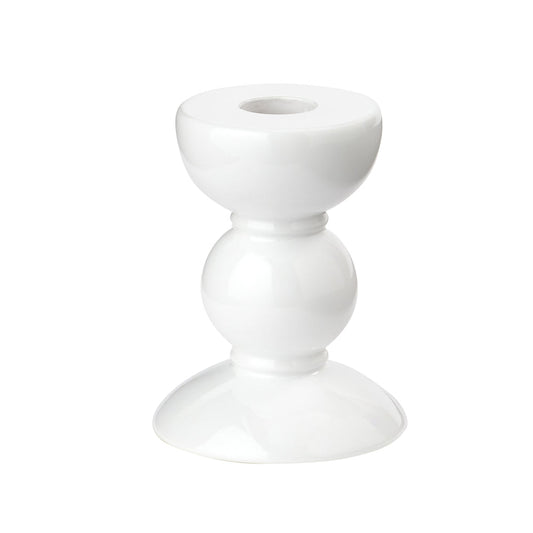 Small Tall White Bobbin Candlestick - 10cm by Addison Ross