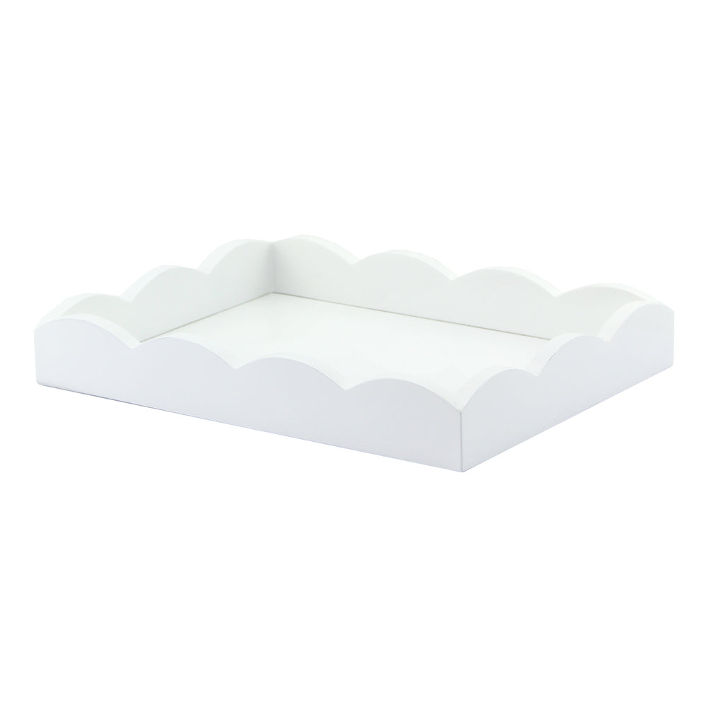Small White Scalloped Edge Tray 11"x8" by Addison Ross