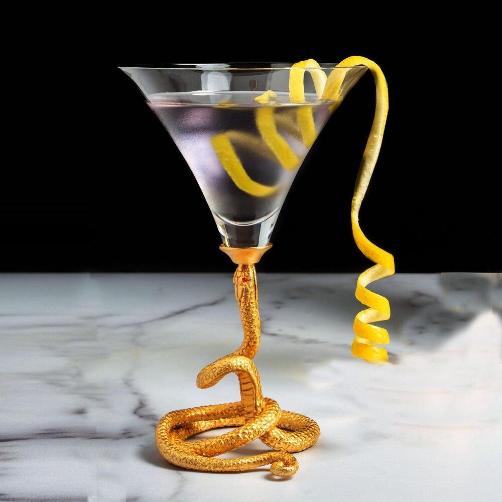 Snake Cocktail / Martini Glass by Vagabond House 3