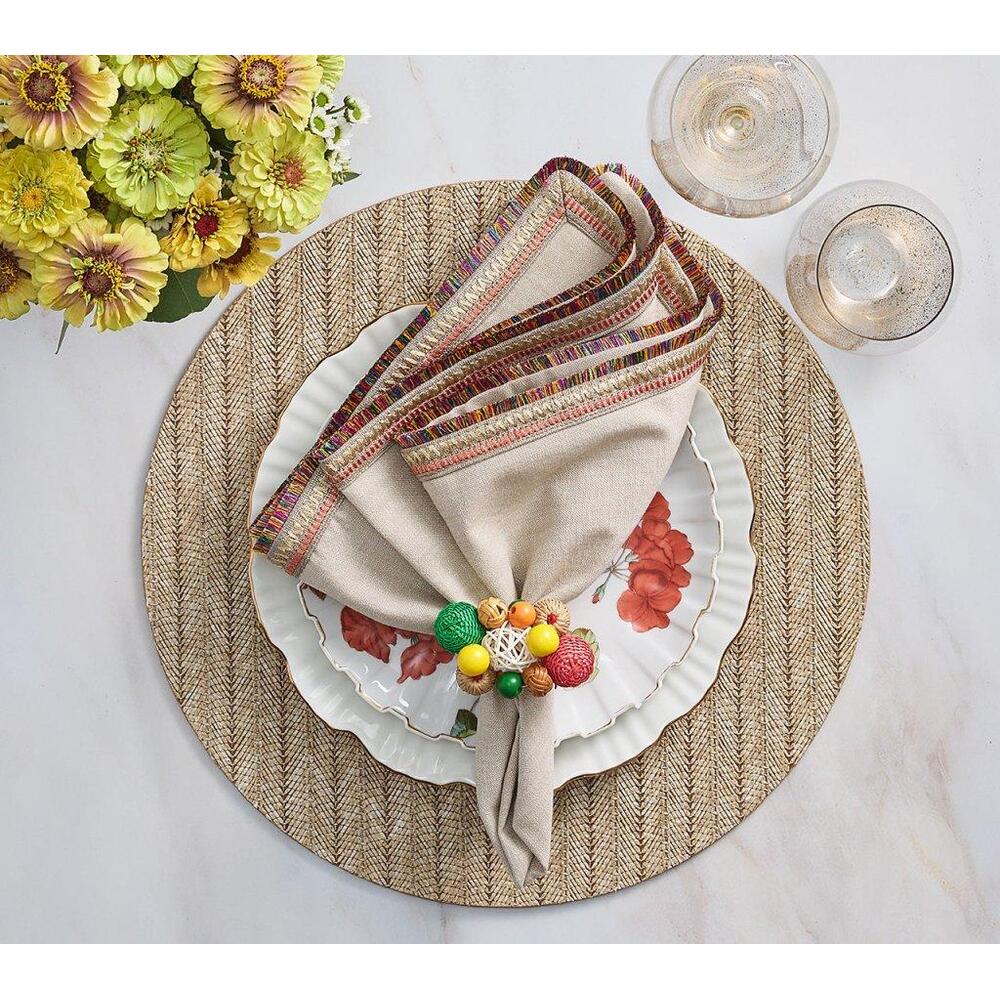 Spectrum Napkin - Set of 4 Natural & Multi by Kim Seybert 6