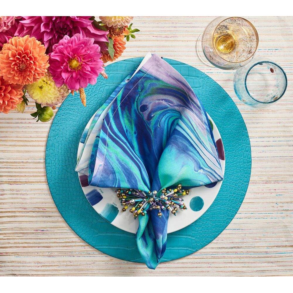 Splash Napkin in Blue & Seafoam - Set of 4 by Kim Seybert 1