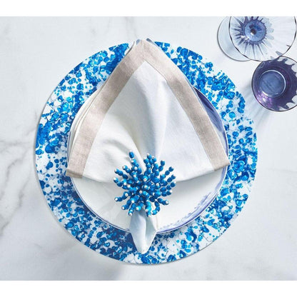 Splash Placemat - Set of 4 White & Blue by Kim Seybert 6