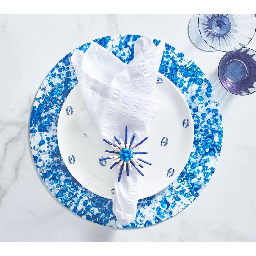 Splash Placemat - Set of 4 White & Blue by Kim Seybert 7