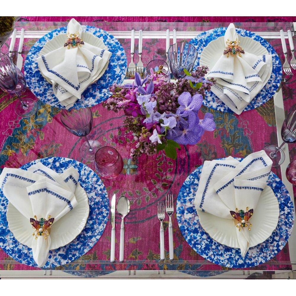 Splash Placemat - Set of 4 White & Blue by Kim Seybert 9