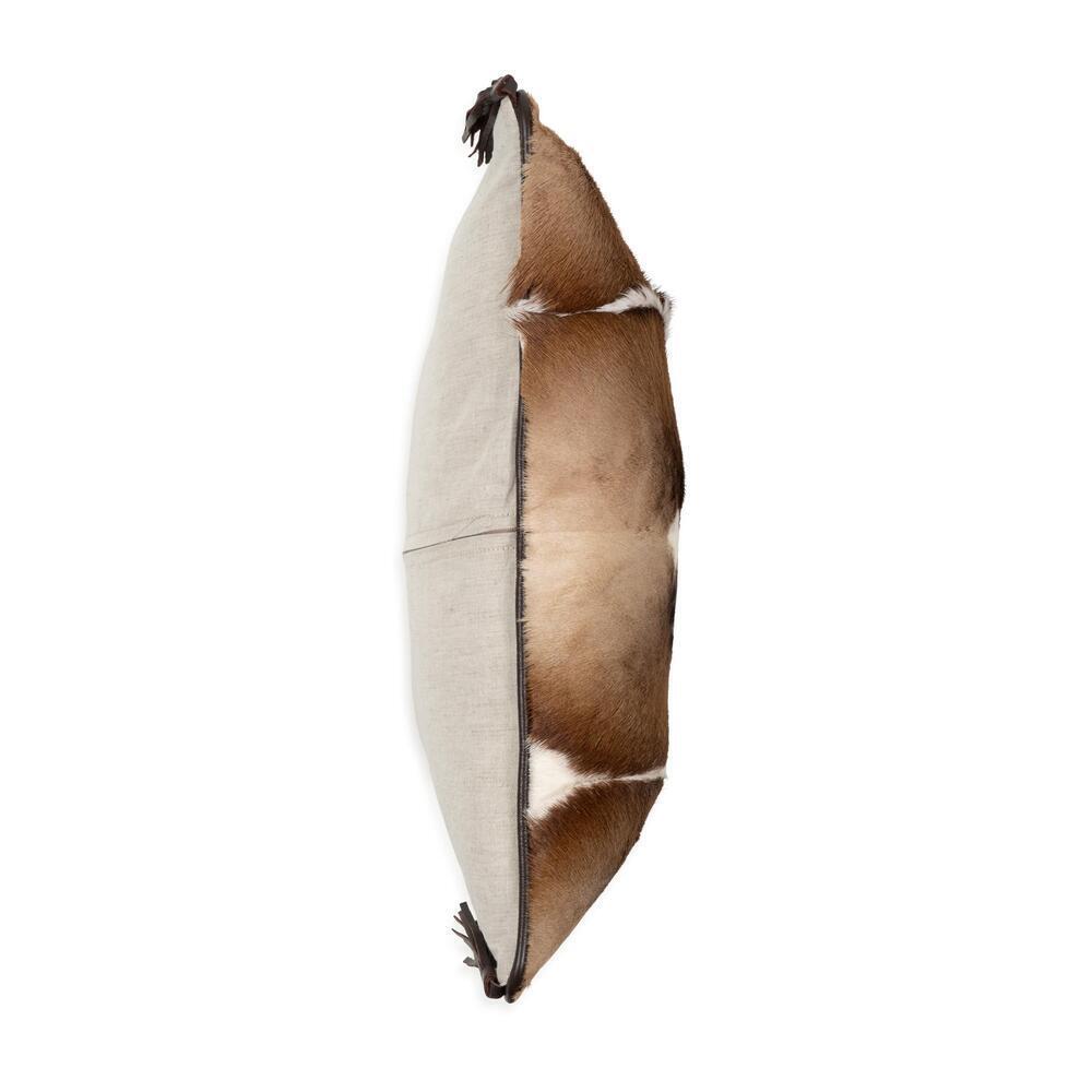 Springbok Hide Duo Pillow with Leather Trims by Ngala Trading Company Additional Image - 3