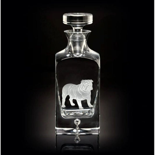Square Decanter - Bulldog by Julie Wear 