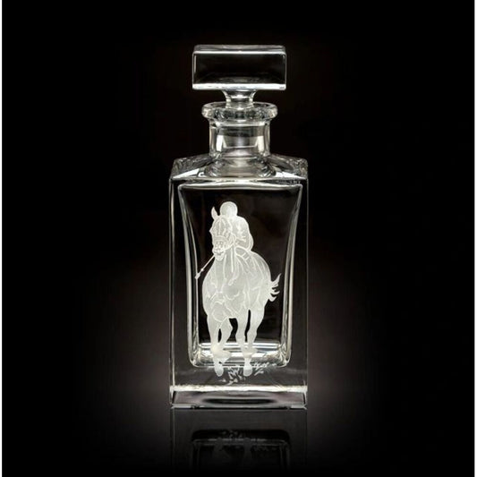 Square Decanter Race Horse by Julie Wear 