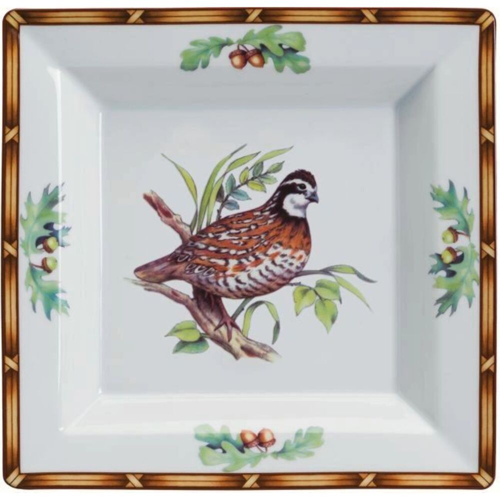 Square Tray Quail Game Birds by Julie Wear 