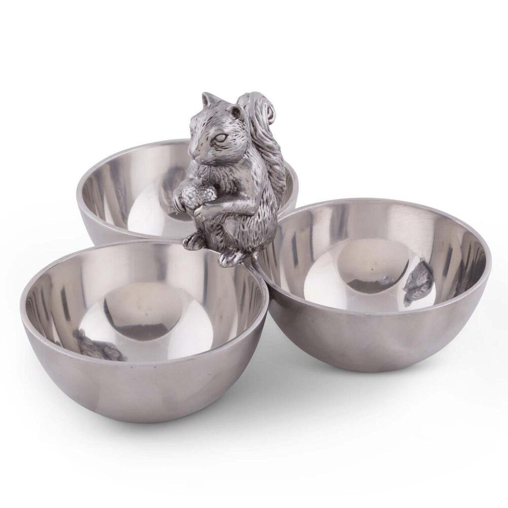 Squirrel 3 Nut Bowl by Arthur Court Designs 1