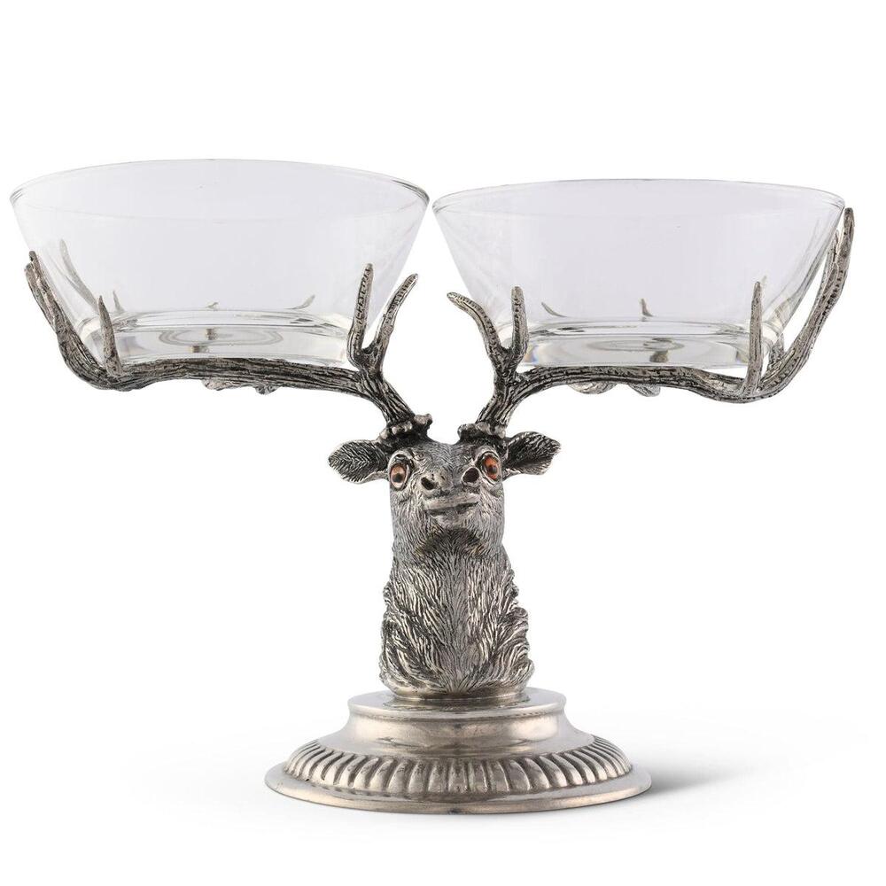 Stag Head Double Condiment Bowl by Vagabond House 1
