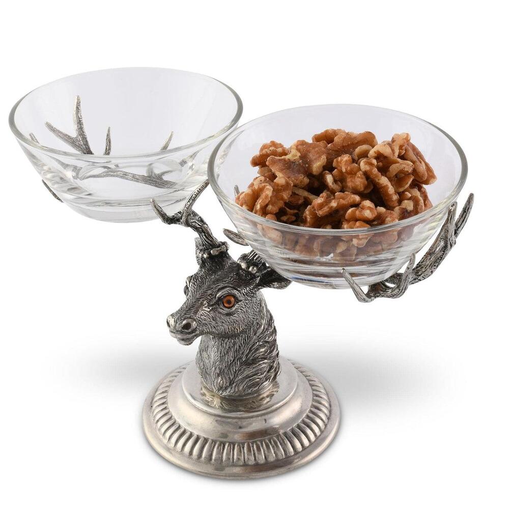 Stag Head Double Condiment Bowl by Vagabond House 