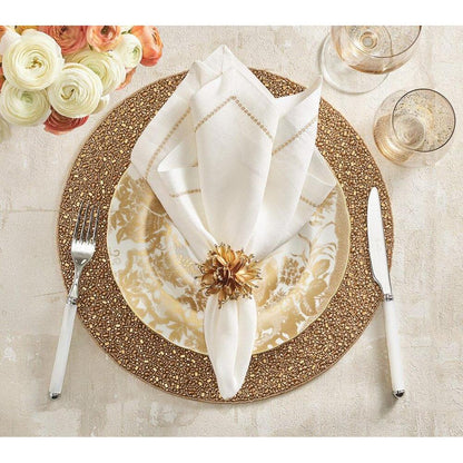 Star Napkin in White & Gold - Set of 4 by Kim Seybert 4