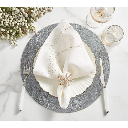 Star Spray Napkin in White & Gold & Silver - Set of 4 by Kim Seybert 3