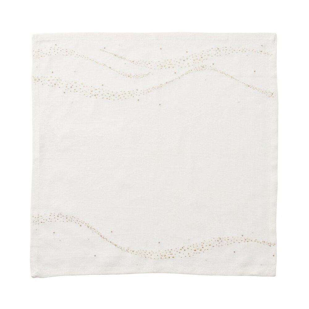 Star Spray Napkin in White & Gold & Silver - Set of 4 by Kim Seybert 4