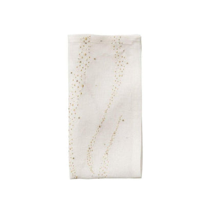 Star Spray Napkin in White & Gold & Silver - Set of 4 by Kim Seybert 