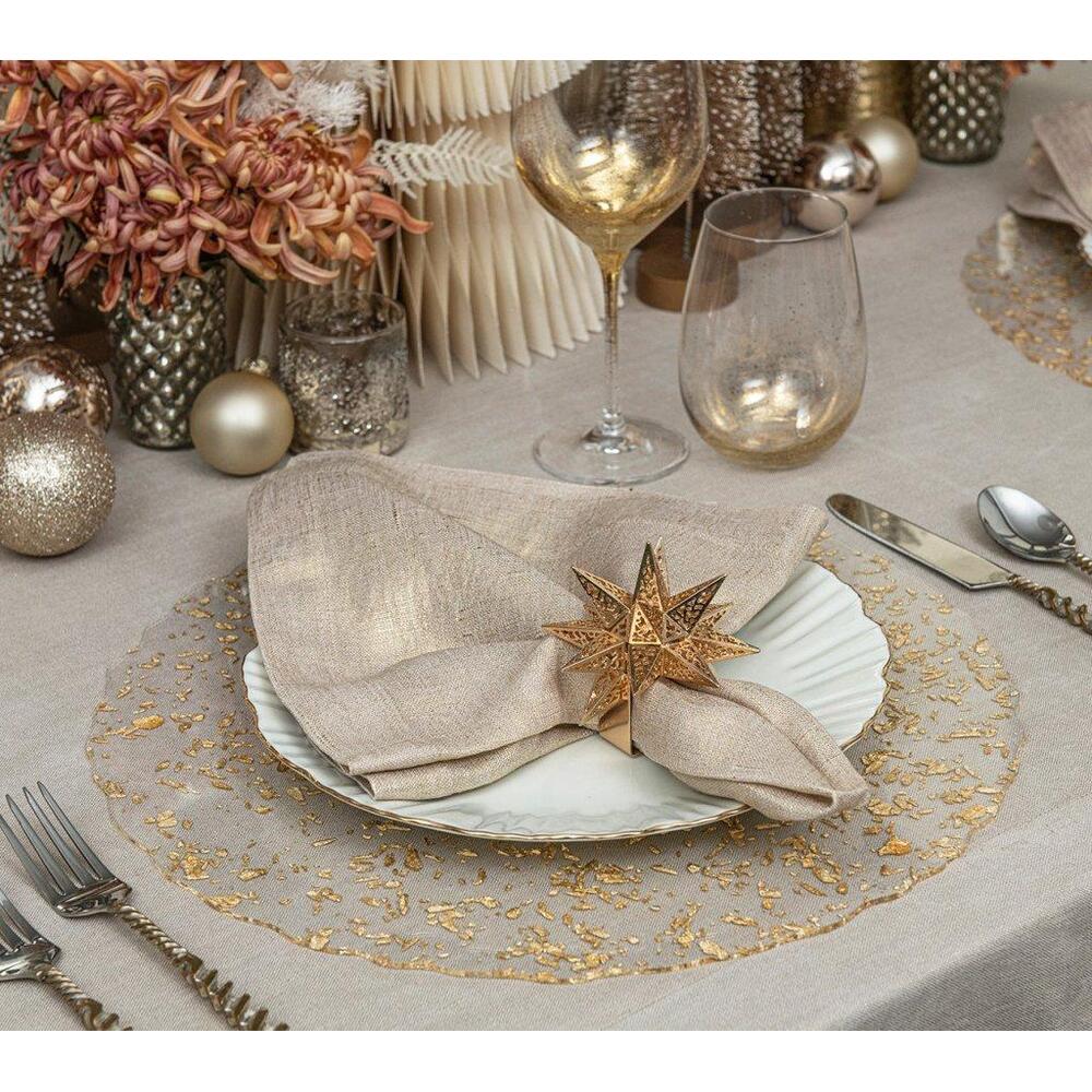 Stardust Placemat - Set of 4 Clear & Gold by Kim Seybert 3