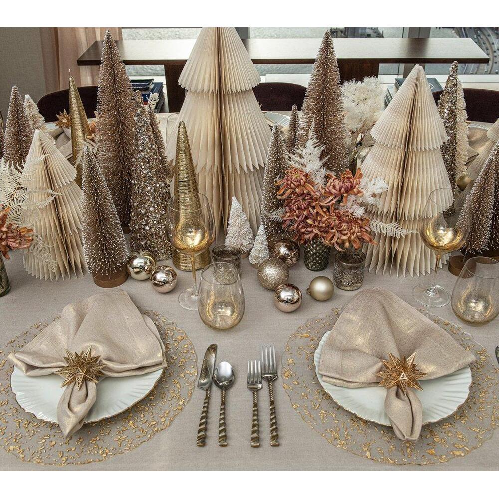 Stardust Placemat - Set of 4 Clear & Gold by Kim Seybert 4