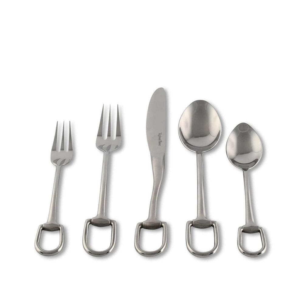 Stirrup Five piece Flatware Set - Stainless Steel Matt Silver by Vagabond House 1