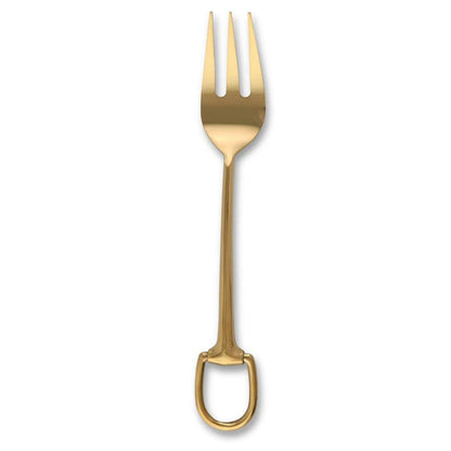 Stirrup Serving Fork - Stainless Steel Shiny Gold by Vagabond House 1